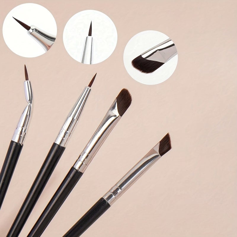 8-Piece Makeup Brush Set Sickle Eyeliner Angled Blade Detail Brush Eye Shadow Brush Set Ready For Sale - Image 3